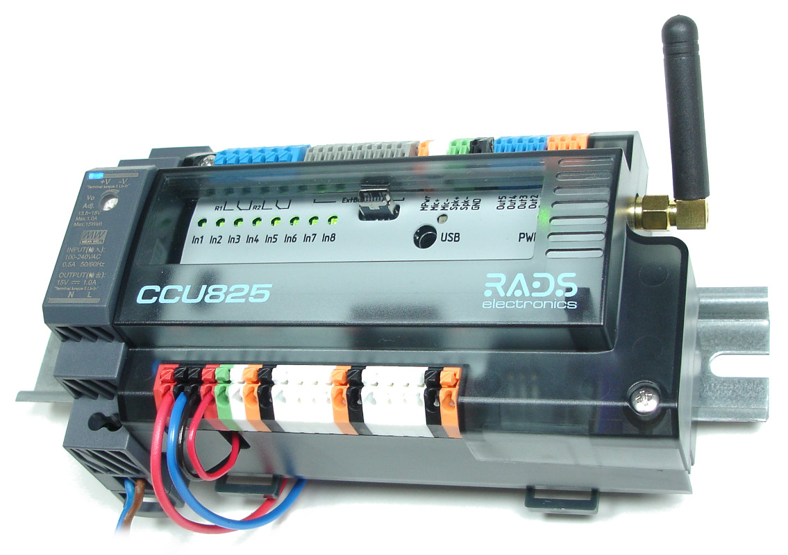 GSM-контроллер CCU825 на DIN-рейке